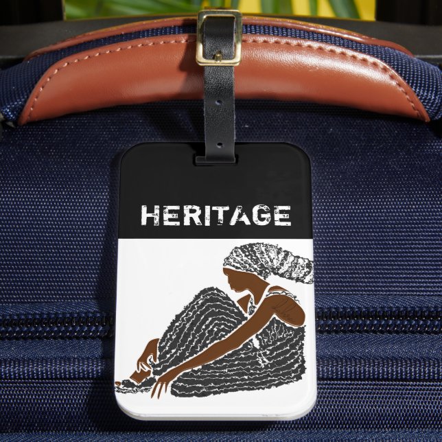 Étiquette À Bagage Une femme noire enveloppée de tête Patrimoine AFRI (Insitu Rectoal 2)