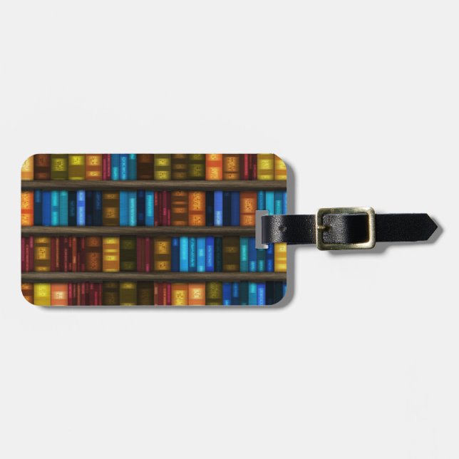 Étiquette À Bagage Une Vibe De Bibliothèque Amusante Avec Bibliothèqu (Devant horizontal)