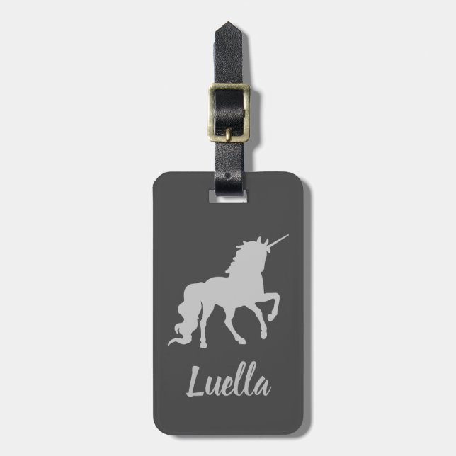 Étiquette À Bagage Unicorne Cute personnalisée (Devant Vertical)