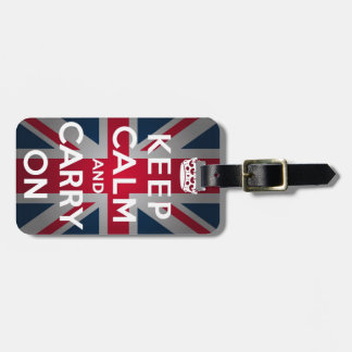 Étiquette À Bagage Union Jack gardent le calme et continuent