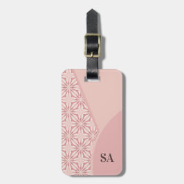 Étiquette À Bagage Unique Feminine Jolie rose Motif géométrique