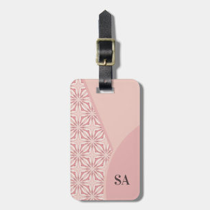 Étiquette À Bagage Unique Feminine Jolie rose Motif géométrique
