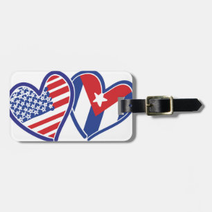 Étiquette À Bagage USA Cuba Love Hearts