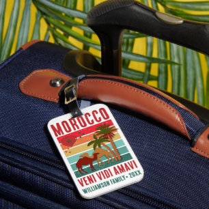 Étiquette À Bagage Vacances de réunion de famille Maroc Voyage Groupe