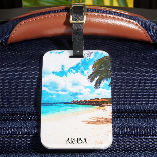 Étiquette À Bagage Vacances minime sur l'île des Caraïbes à Aruba (Insitu Rectoal 2)