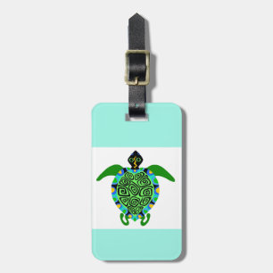 Étiquette À Bagage Vacances plage - Sea TURTLE - Conservation - Aqua