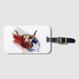 Étiquette À Bagage Vache longhorne du Texas