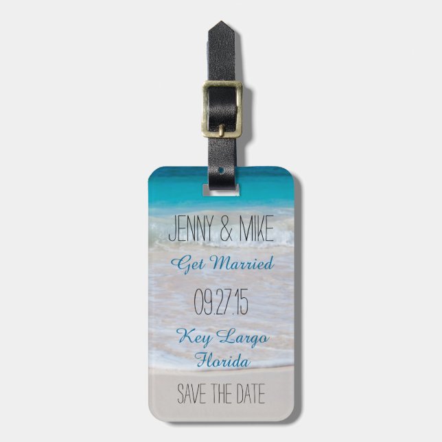 Étiquette À Bagage Vaches côtières Destination Mariage Enregistrer la (Devant Vertical)
