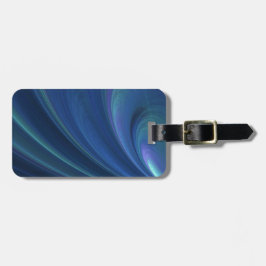 Étiquette À Bagage Vagues de sable molles bleues et vertes