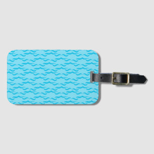 Étiquette À Bagage Vagues d'eau de mer bleu pastel Océan paisible