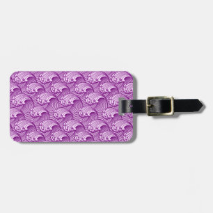 Étiquette À Bagage Vagues japonaises vintages, Twilight Purple et Lil