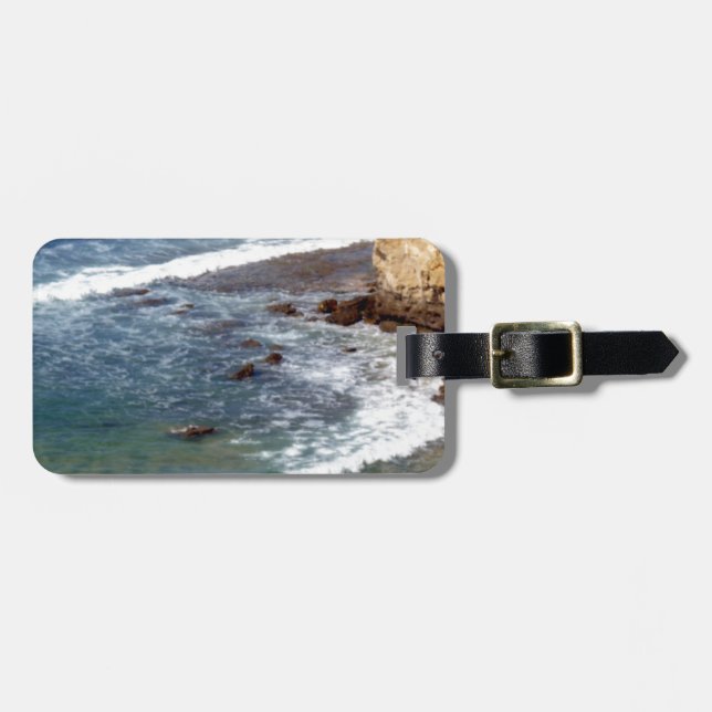 Étiquette À Bagage Vagues océaniques qui s'écrasent (Devant horizontal)