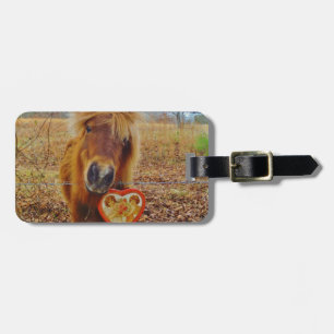Étiquette À Bagage Valentine Heart Miniature Brown Horse