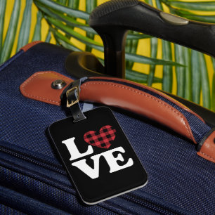 Étiquette À Bagage Valentines Jour Coeur Plaid Amour