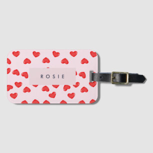 Étiquette À Bagage Valentines personnalisées de Lolipop Coeur Monogra