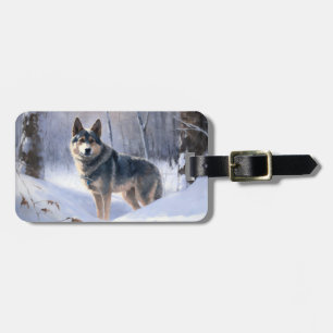Étiquette À Bagage Vallhund suédois Laisser neiger Noël