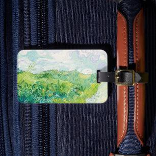 Étiquette À Bagage Van Gogh Green Blé Fields Auvers. Impressionnisme