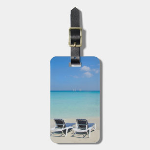 Étiquette À Bagage Varadero, Cuba. Sable et chaises de plage