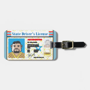 Étiquette À Bagage Vecteur de carte d'identité à photo d'homme du