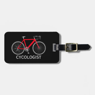 Étiquette À Bagage Vélo rouge sur fond noir