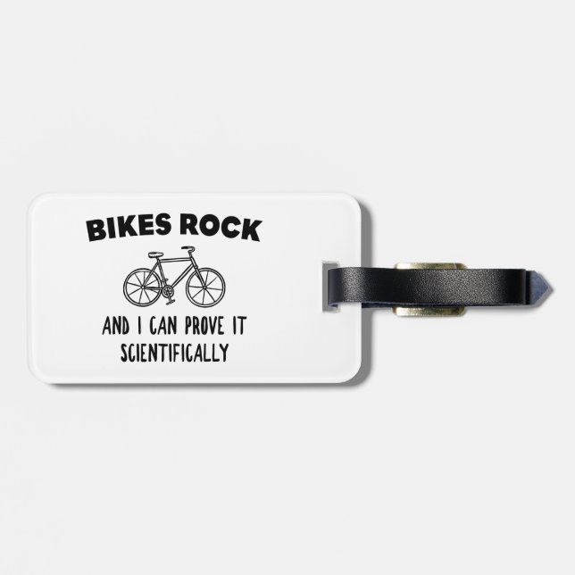 Étiquette À Bagage Vélos Rock Et Je Peux Le Prouver Scientifiquement (Dos horizontal)