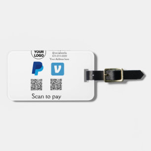 Étiquette À Bagage Venmo paypal scan pour payer ajouter q r code logo