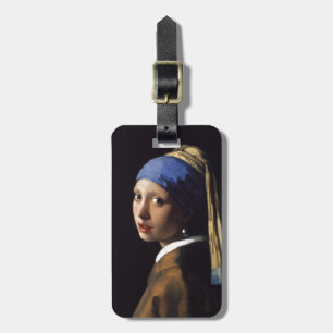 Étiquette À Bagage Vermeer Girl Pearl Élevant Masterpiece Peinture