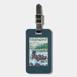 Étiquette À Bagage VermontRiver transportant la scène par radeau