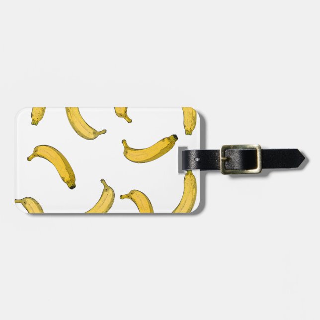 Étiquette À Bagage Version de croquis de motif Banana (Devant horizontal)
