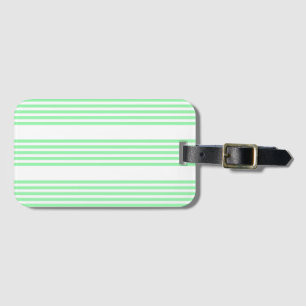 Étiquette À Bagage Vert et blanc cinq bandes motif