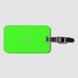 Étiquette À Bagage vert fluorescent- ajouter monogramme
