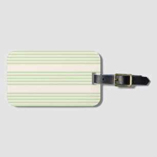 Étiquette À Bagage Vert pâle et beige cinq rayures motif