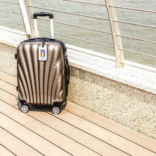 Étiquette À Bagage Vert violet jaune rouge Monogramme initial D blanc