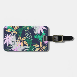 Étiquette À Bagage Vibes tropicales Feuilles Plantes