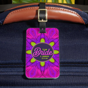 Étiquette À Bagage Vibrant rose Vibe Boho Hippie Style Team Bride