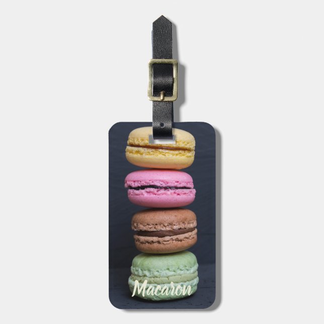 Étiquette À Bagage Viennoiseries Macaron pour le cadeau de dent sucré (Devant Vertical)