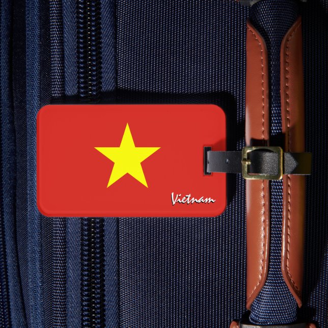 Étiquette À Bagage Vietnam Bagages Tags, drapeau patriotique vietnami (Insitu Rectoal 4)