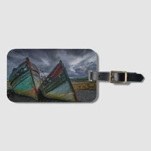 Étiquette À Bagage Vieux bateaux de pêche