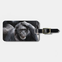 Vieux Chimpanzé étiquette de bagage personnalisée