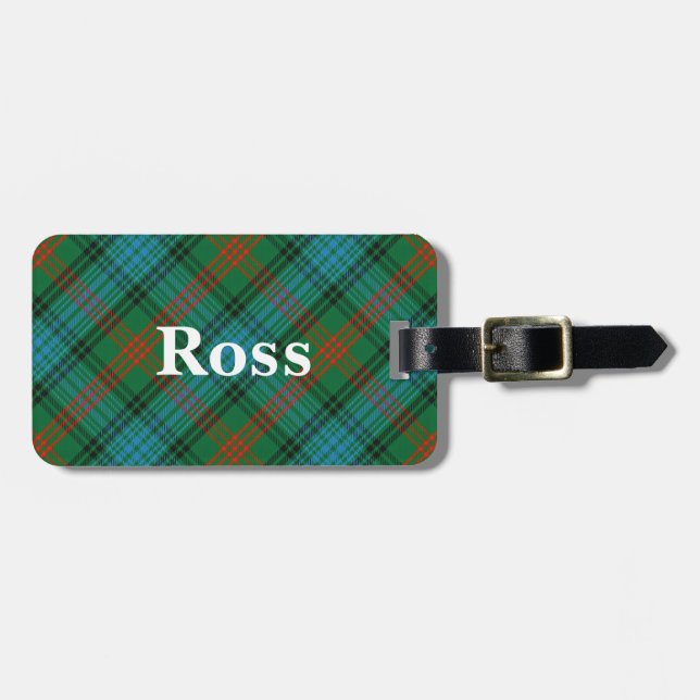 Étiquette À Bagage Vieux tartan de Ross de clan de Scotsman (Devant horizontal)