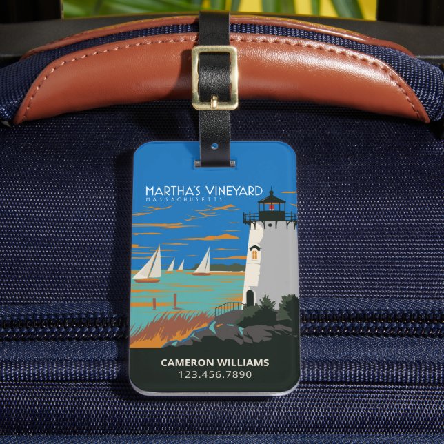 Étiquette À Bagage Vignoble de Martha, Massachusetts | Phare (Insitu Rectoal 2)