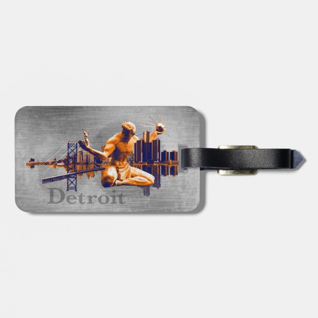 Étiquette À Bagage Ville de Detroit (Dos horizontal)