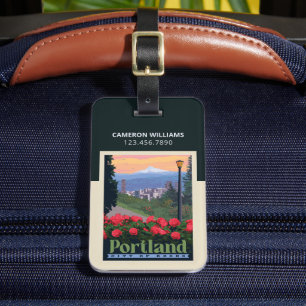 Étiquette À Bagage Ville de Rose   Portland, Oregon