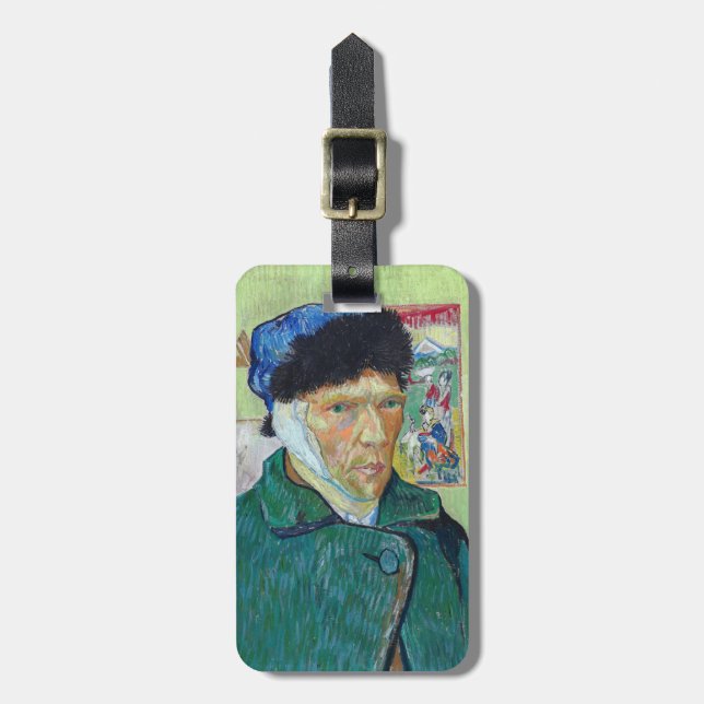 Étiquette À Bagage Vincent van Gogh - Autoportrait avec oreille bandé (Devant Vertical)