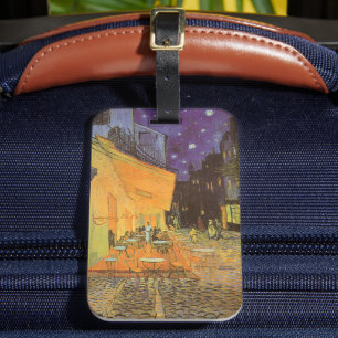 Étiquette À Bagage Vincent van Gogh - Café Terrasse en soirée