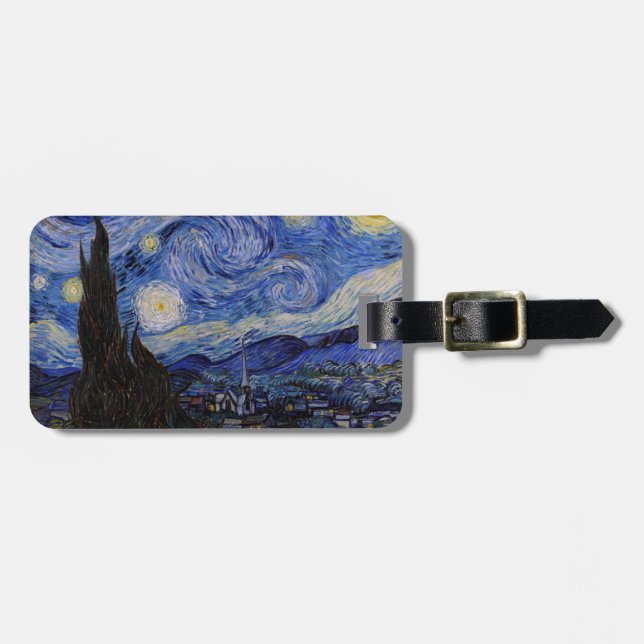 Étiquette À Bagage Vincent Van Gogh - La nuit étoilée (Devant horizontal)