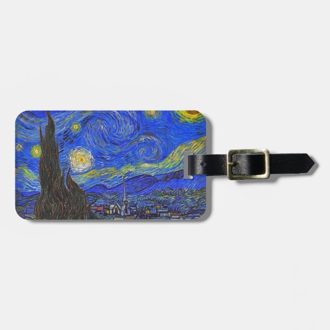 Étiquette À Bagage Vincent van Gogh - la nuit étoilée (1889) (Devant horizontal)