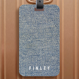 Étiquette À Bagage Vintage Denim Blue Jeans Look