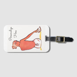 Étiquette À Bagage Vintage fille de plage avec coquillage été élégant