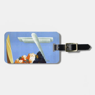 Étiquette À Bagage Vintage Garda Italie Europe Air Travel